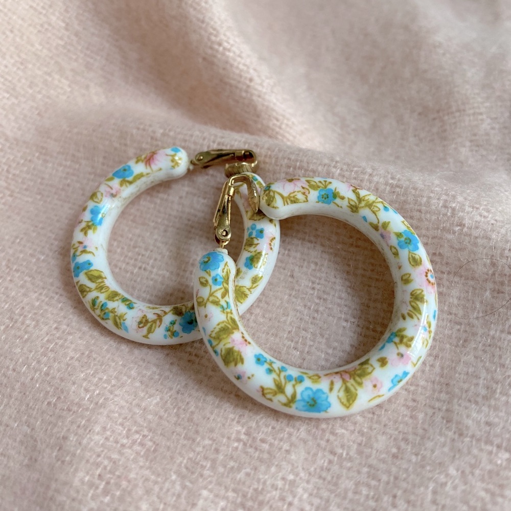 Vintage floral hoops